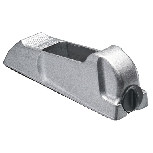 Photo of STANLEY 5-21-399 metal surform plane, angled view on white background.