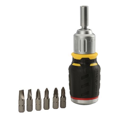 STANLEY® FATMAX® Lyhyt ruuvitaltta + 6 kärkeä, räikkätoiminto