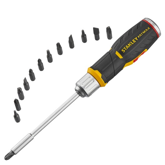 STANLEY® FATMAX® Ruuvitaltta räikkävarsi pistoolikahvalla + 12 kärkeä