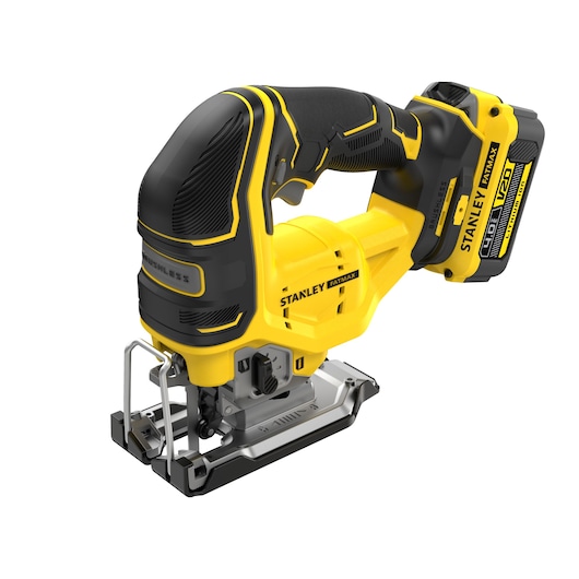 18V STANLEY® FATMAX® V20 Hiiliharjaton pistosaha, 2 x 4.0Ah Li-Ion akku, työkalusalkku