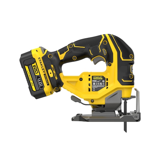 18V STANLEY® FATMAX® V20 Hiiliharjaton pistosaha, 2 x 4.0Ah Li-Ion akku, työkalusalkku