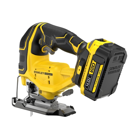 18V STANLEY® FATMAX® V20 Hiiliharjaton pistosaha, 2 x 4.0Ah Li-Ion akku, työkalusalkku