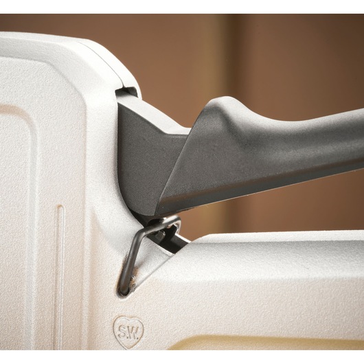 STANLEY STHT70150-0 stapler close-up, showing grey handle and metal body photography.