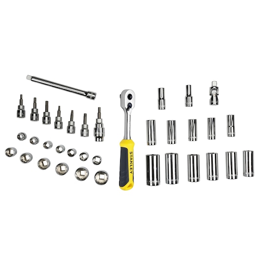 STANLEY® TRANSMODULE SYSTEM™ 3/8" Hylsysarja, 36-osaa